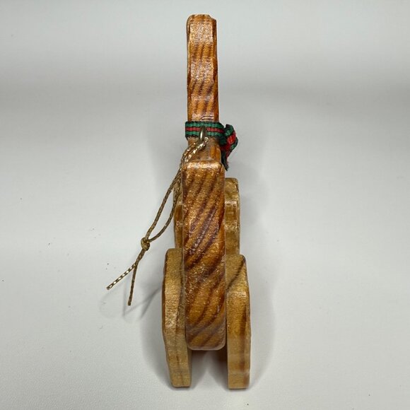 Wood Terrier Christmas Ornament Movable Legs Ribbon Collar Vintage Scottie - Picture 4 of 9